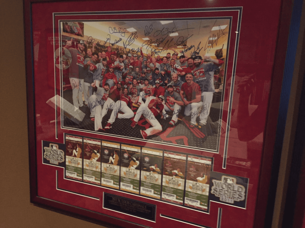 Autograph Cardinals World Series picture. 