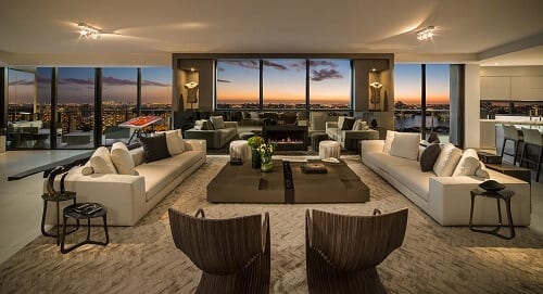 Luxury high rise apartment view
