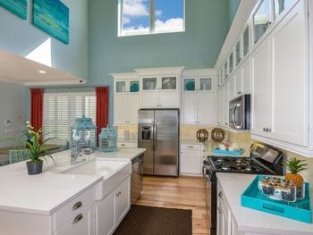 Galley Kitchen with nautical theme