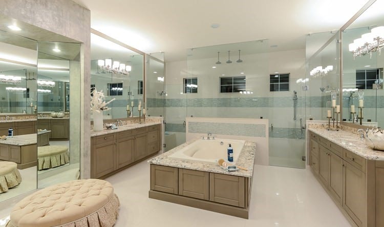 Master Bath with tub in center of room.
